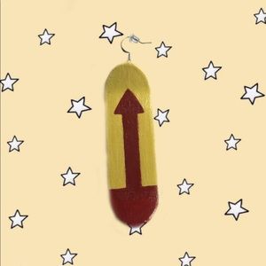 Hand painted homemade Killua skateboard earring!